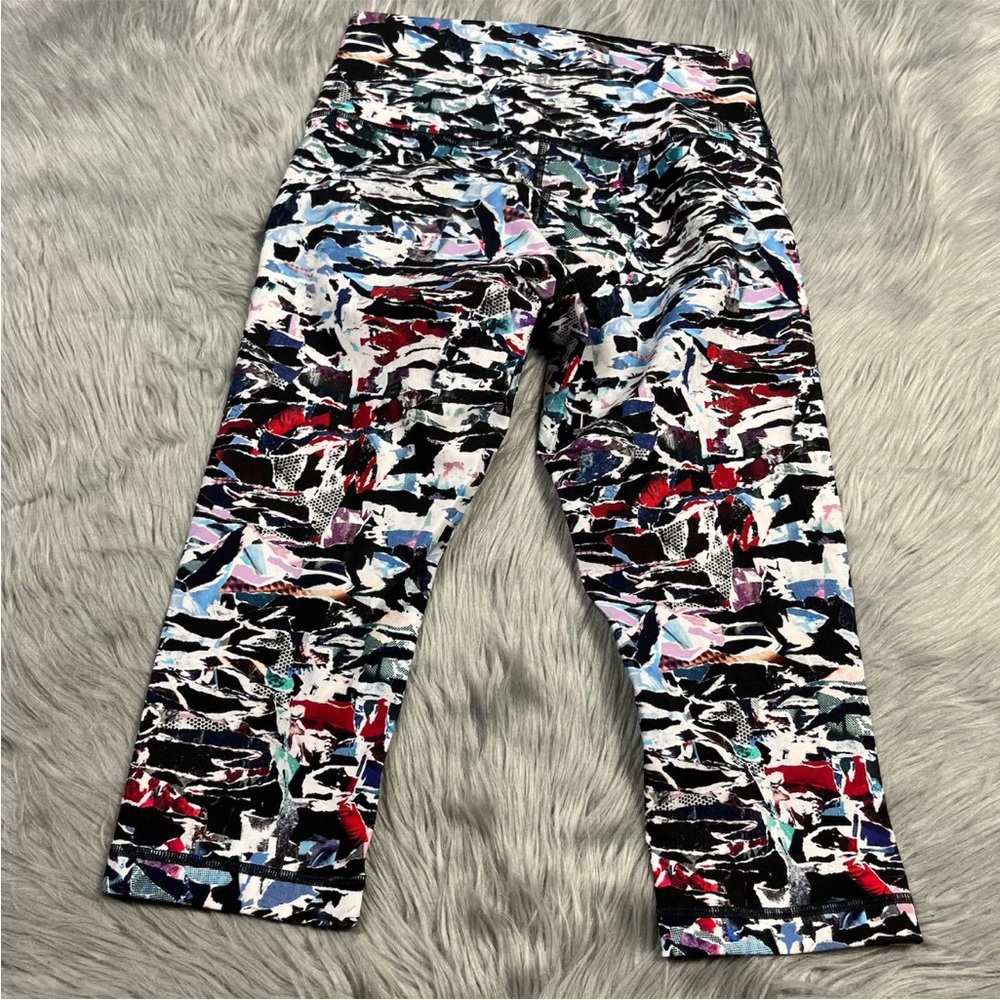 Lululemon Wunder Under Hi Rise 1/2 Tight Culture Clash Black Multi Size 6